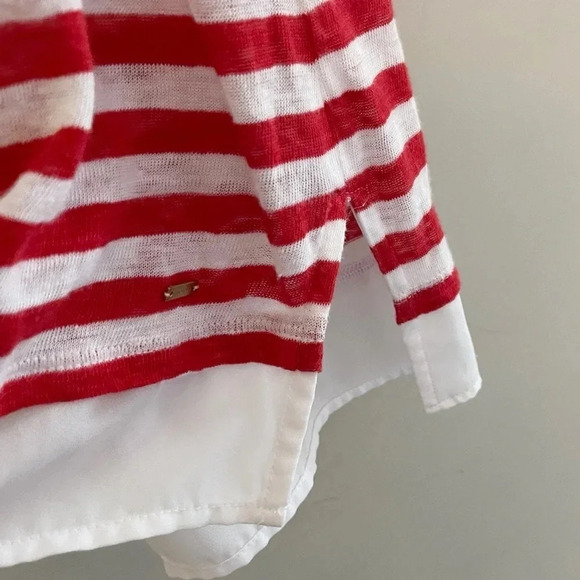 Tommy Hilfiger linen nautical stripe tunic preppy summer vacation resort classic - Picture 4 of 6